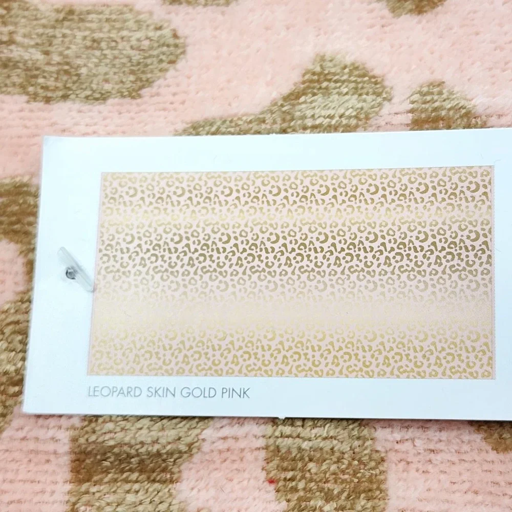 Caro Home Leopard Print Beach Towel Absorbent Quick Dry Gold Pink 36x68 Pool Spa